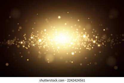 Gold bokeh soft light abstract background, Vector eps 10 illustration bokeh particles, Background decoration