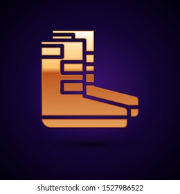 Gold Boots icon isolated on dark blue background. Diving underwater equipment.  Vector Illustration