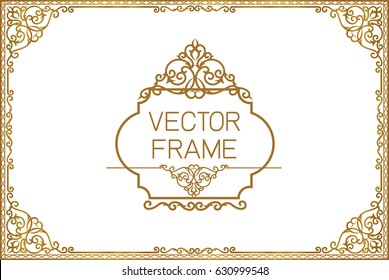 Gold Border Design, Frame Photo Template, Certificate Template With Luxury And Modern Pattern,diploma,Vector Illustration