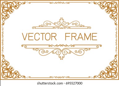 Gold border design, frame photo template, certificate template with luxury and modern pattern,diploma,Vector illustration