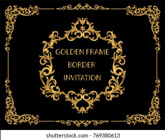 Gold border design, frame photo template, certificate template with luxury and modern pattern,diploma,Vector illustration