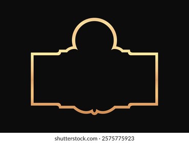 Gold border frame background. Vector illustration