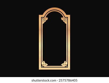 Gold border frame background. Vector illustration