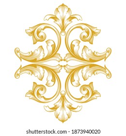 Gold Border and Frame with baroque style. Ornament elements for your design. Black and white color. Floral engraving decoration for postcards or invitations for social media.