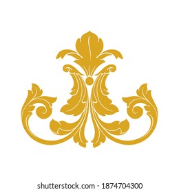 Gold Border and Frame with baroque style. Ornament elements for your design. Black and white color. Floral engraving decoration for postcards or invitations for social media.
