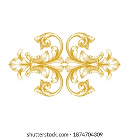 Borde dorado y marco de estilo barroco. Elementos decorativos para su diseño. Color blanco y negro. Decoración de grabaciones florales para postales o invitaciones para medios sociales.