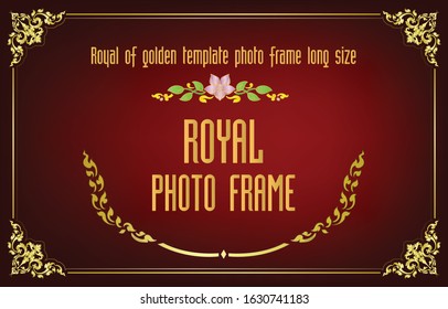 Gold border frame with corner thailand line floral, Vector design decoration pattern style.frame border design is pattern Thai style