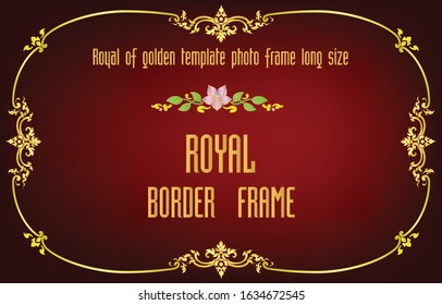 Gold border frame with corner thailand line floral, Vector design decoration pattern style.frame border design is pattern Thai style