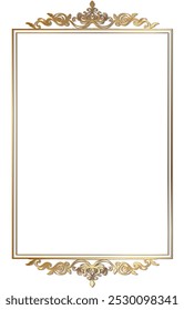 Gold border frame deco art nouveau simple line corner