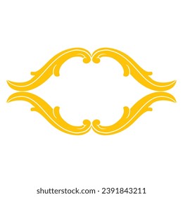 Gold Border or frame decorative filigree calligraphy element in baroque style vintage and retro