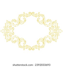 Gold Border oder Rahmen dekorative filigrane Kalligraphie-Elemente im barocken Stil Vintage und Retro