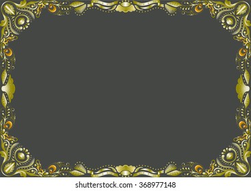 gold border frame landscape designs for paintings and photographs