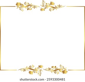 Gold border golden warm color frame vector illustration. Good for banner, poster, greeting card, party card, invitation, template, advertising, campaign, and social media.