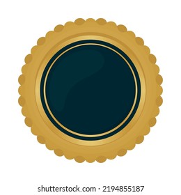 icono de etiqueta de borde dorado aislado