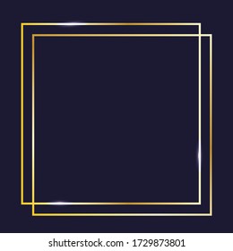 Goldgrenze, Linie. Bildgestaltung. Vector Bild eines goldenen Rahmens auf einem schwarzen Hintergrund. Lagerfoto.