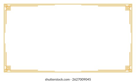 Gold border line vector on white background. Minimalist gold frame for elegant certificates, invitations, greeting cards, business cards, premium menu designs, templates, or decorative frames.