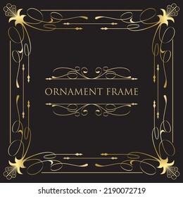 Gold border ornament frame vector illustration