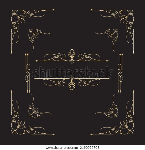 Gold border\
ornament frame vector\
illustration