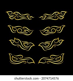 Gold Borders Elements Set Collection, ornament Vector