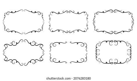 Gold Borders Elements Set Collection, ornament Vector