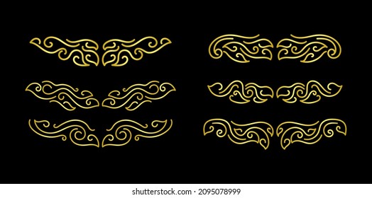 Gold Borders Elements Set Collection, ornament Vector