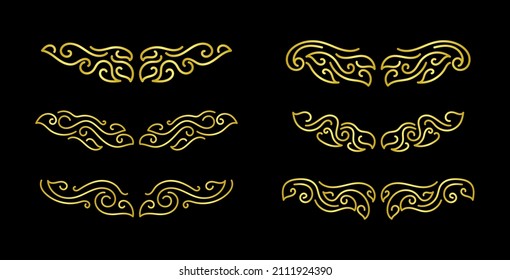 Gold Borders Elements Set Collection, ornament Vector