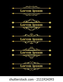 Gold Borders Elements Set Collection, ornament Vector