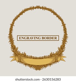 gold borders laurel wreath illustration 