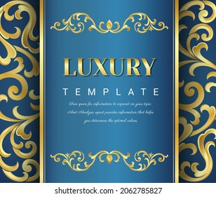 Gold borders text frames, Vintage Ornate Frame for invitations and greeting cards, Elegant vector