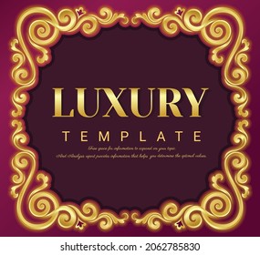 Gold borders text frames, Vintage Ornate Frame for invitations and greeting cards, Elegant vector