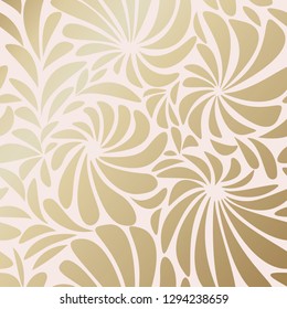 Gold botanical pattern background vector