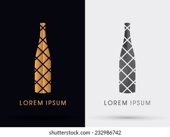 Gold Bottle abstract icon, symbol, logo, Vector.