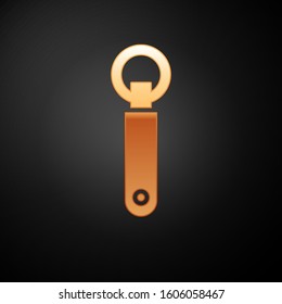 Gold Bottle opener icon isolated on black background.  Vector Illustration