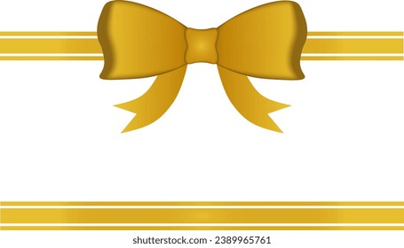 Gold bow to decorate a card, gift card or website. EPS10 vector