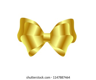Gold bow isolated