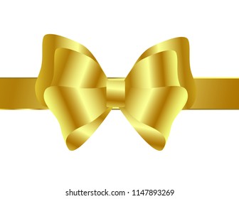 Gold bow isolated