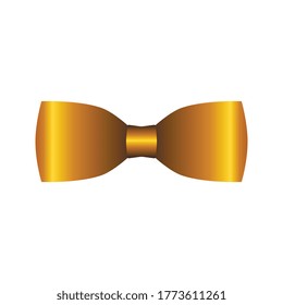 goldene Schleife einzeln auf weißem Hintergrund. Dekoratives Element.