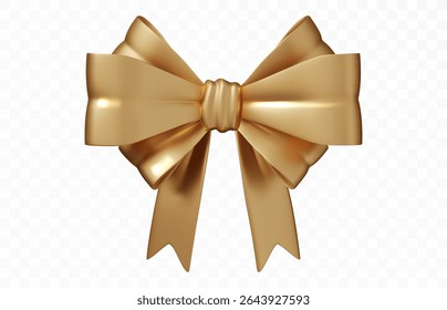Gold bow design realista. Arcos-presente isolados no fundo. Elemento festivo decorativo para Natal e Ano Novo decoração ou festa de aniversário