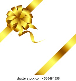 Gold bow and ribbon 2