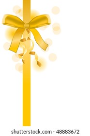 Gold bow with ribbon