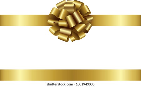 gold bow and ribbon vector
