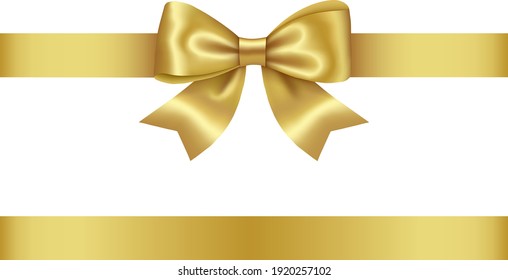 Gold Bow And Ribbon Vector