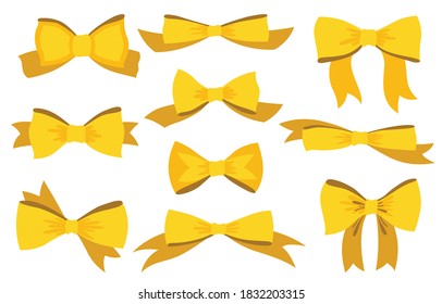 Arco de oro. Dibujo vectorial amarillo diseño lujoso elementos de envoltura. Plantilla de elementos de decoración. Arcos de celebración con cintas aisladas en fondo blanco