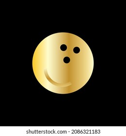 gold bowling symbol on the darkbackground.