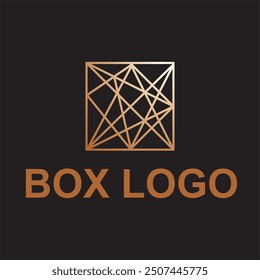 Diseño de Vector de logotipo de caja de oro

