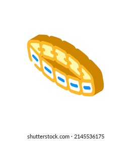 vector de icono isométrico de pulsera dorada. signo de pulsera dorada. ilustración de símbolo aislado