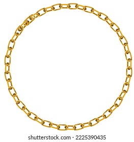 Gold Bracelet Jewelry Vector, Classic Gold Metal Circle chain frame Design on White background