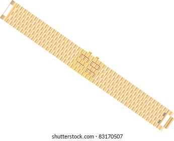 Gold bracelet with Led Digital Light-emitting diode hours