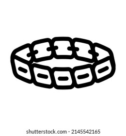 gold bracelet line icon vector. gold bracelet sign. isolated contour symbol black illustration
