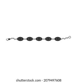 Gold bracelet vector icon.Black vector icon isolated on white background gold bracelet.
